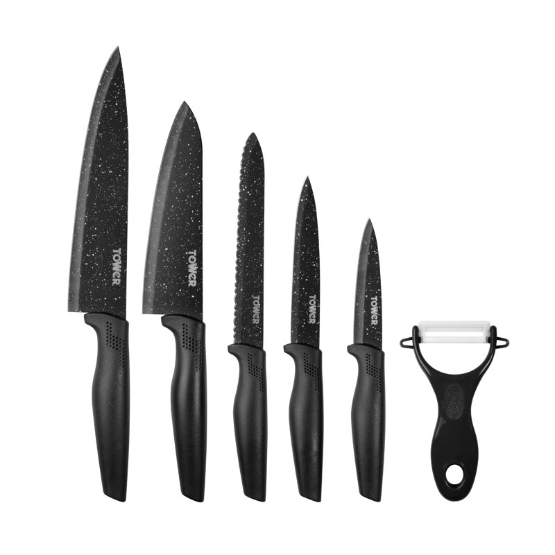 Tower Essential 6 Piece Coated Knife Set & Reviews
